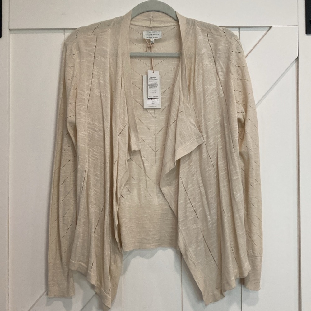 New with tags, Lucky Brand linen blend lightweight sweater, size M